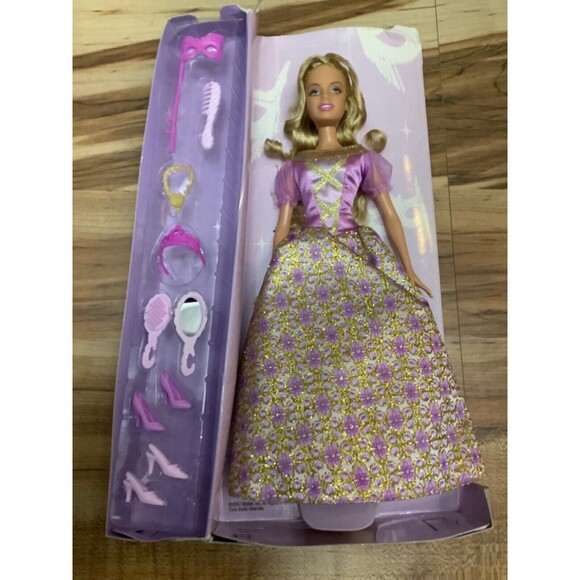 Barbie Doll in Purple/Gold Ball Gown+Accessories~Bendable Legs~New Open Box~2007 - Picture 2 of 10